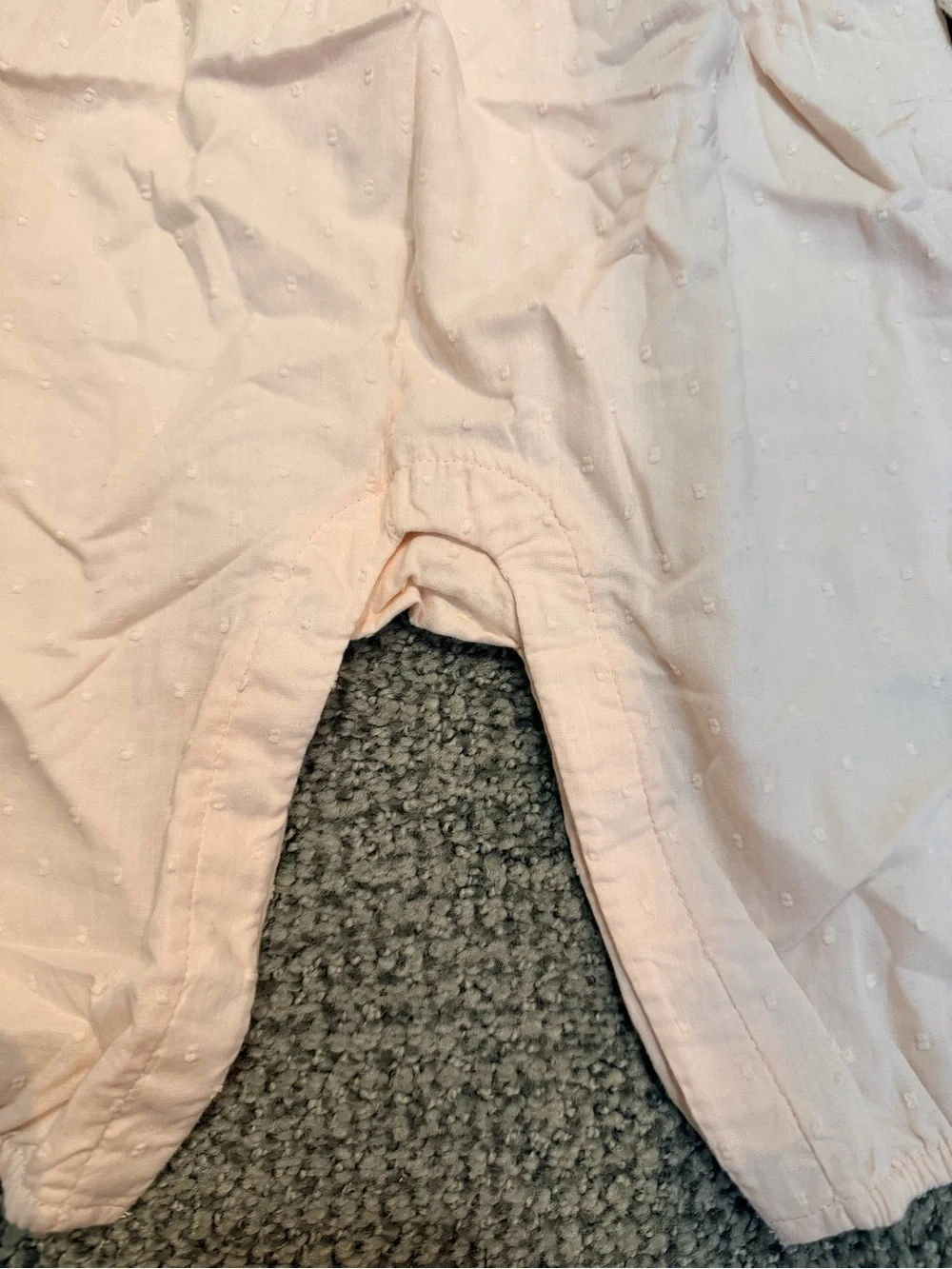 GAP Pink and Cream Baby Romper with Knit Cardigan Set